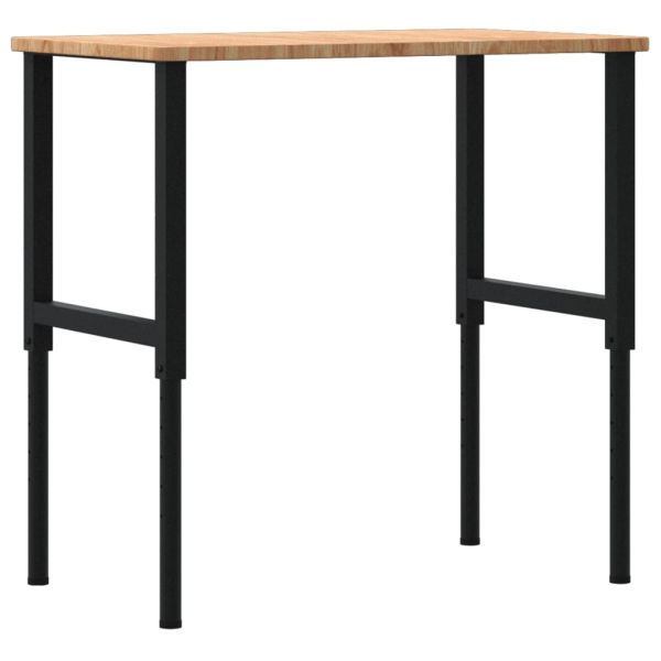 Работна маса светлокафяв 100x60x(71,5-98) см дъб масив