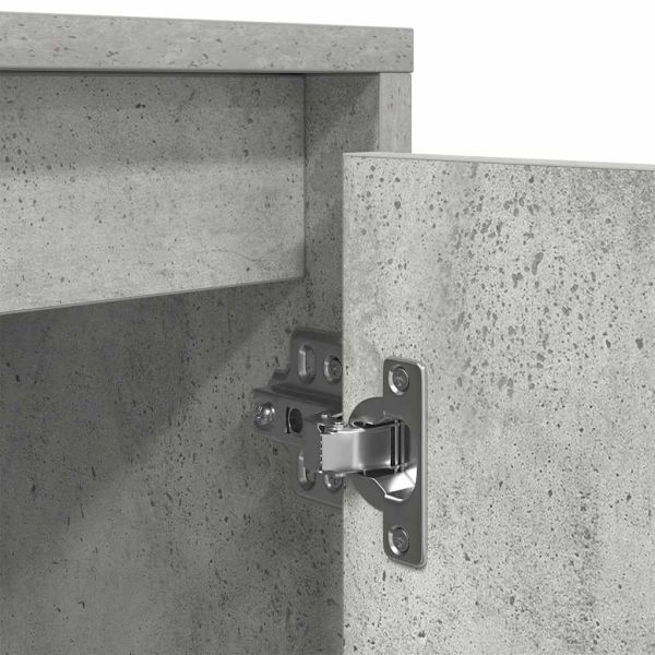 ТВ шкаф с LED осветление, бетонно сив, 193,5x41x50 см