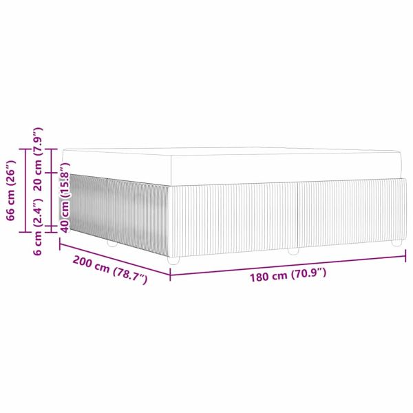 Рамка за легло с матрак Таупе 180 x 200 cm текстил