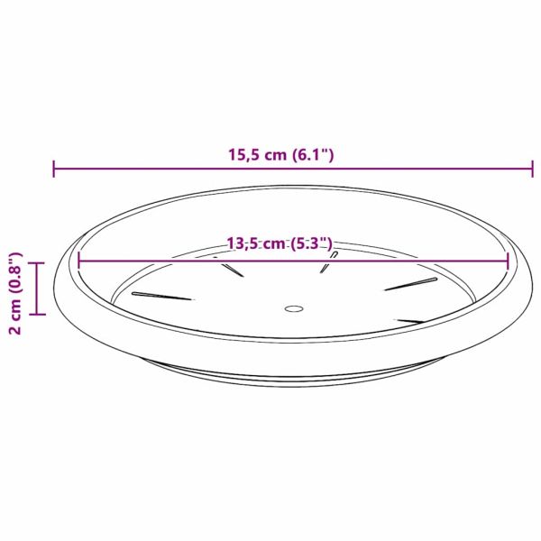 Саксии за растения 6 pcs Червено тухла Ø 17 x 14 см Пластмаса