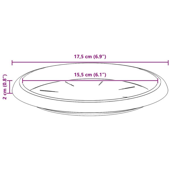Саксии за растения 6 pcs Червено тухла Ø 26 x 21.5 см Пластмаса