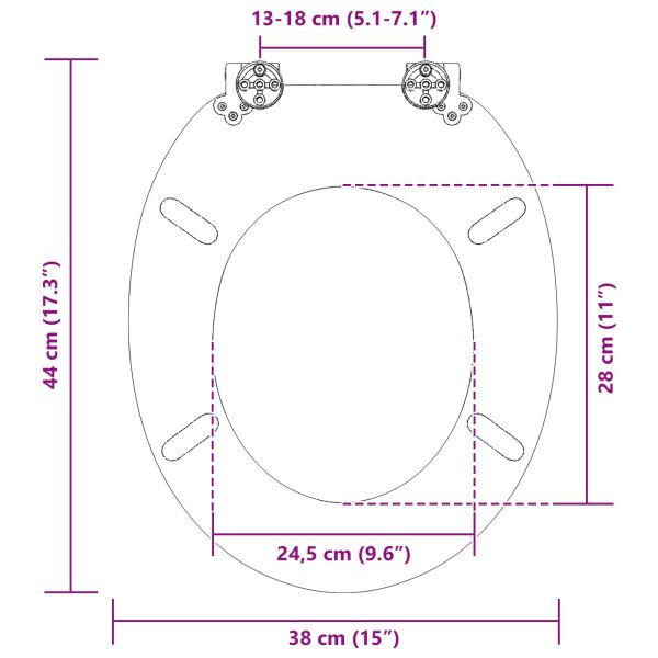 Тоалетна седалка 2 pcs Синьо 43,8 x 37,8 см ПДЧ