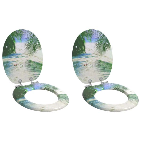 Тоалетна седалка 2 pcs Зелен 43,8 x 37,8 см ПДЧ