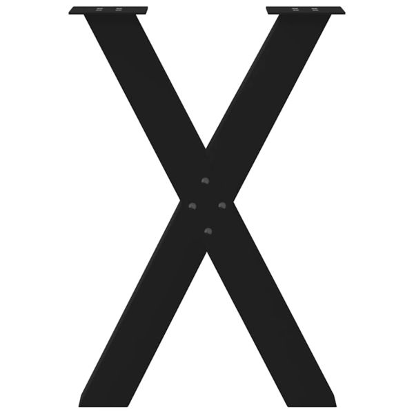 Крака за трапезна маса, X-образни, 2 бр., черни, 50 x (72-73) см, стомана