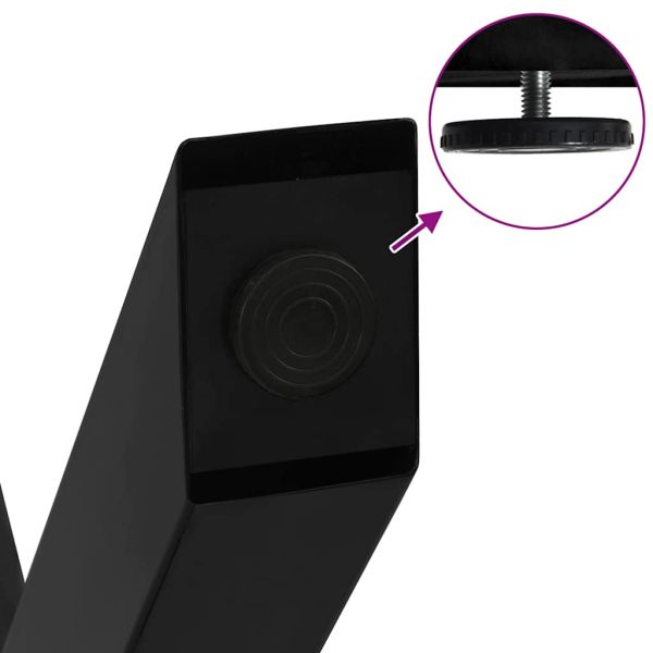 Крака за трапезна маса, X-образни, 2 бр., черни, 50 x (72-73) см, стомана