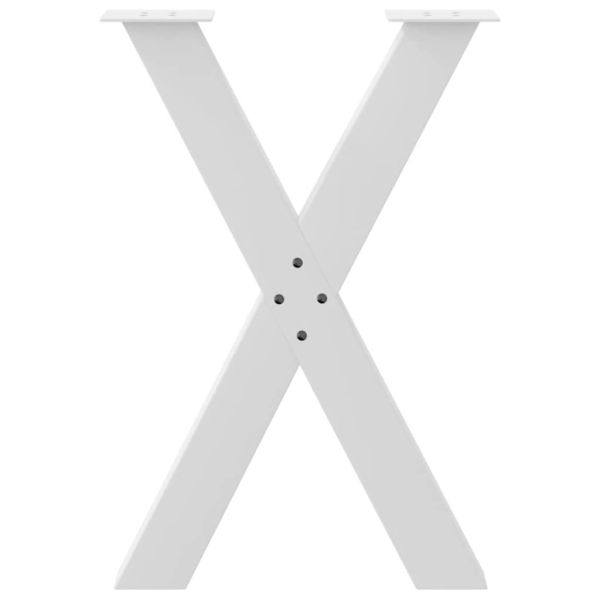 Крака за трапезна маса, X-образни, 2 бр., бели, 50 x (72-73) см, стомана