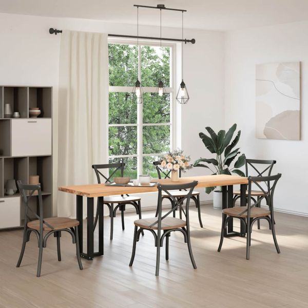 Крака за конзолна маса, Т-образни, 2 бр., черни, 38x25x(72-73) см, стомана