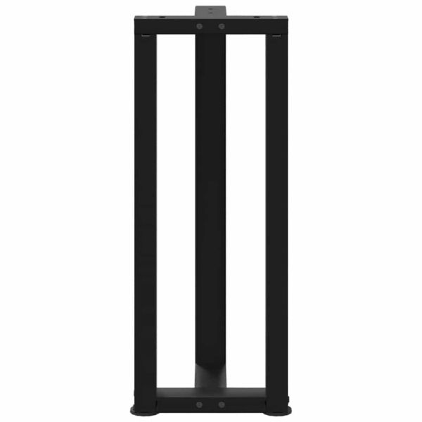 Крака за конзолна маса, Т-образни, 2 бр., черни, 38x25x(72-73) см, стомана