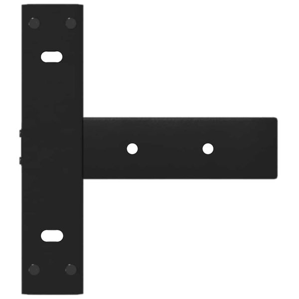 Крака за конзолна маса, Т-образни, 2 бр., черни, 38x25x(72-73) см, стомана