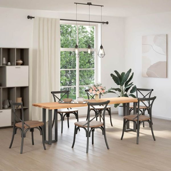 Крака за конзолна маса, Т-образни, 2 бр., антрацит, 38x25x(72-73) см, стомана