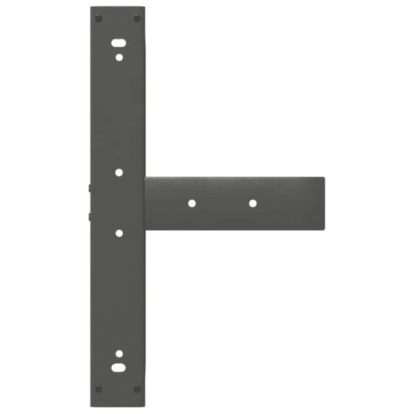 Крака за бар маса, Т-образни, 2 бр., антрацит, 60x35x(90-91) см, стомана