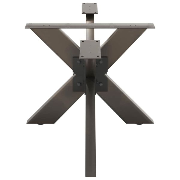 Крак за масичка за кафе, форма на паяк, черен, 98x58x(42-43) см, стомана