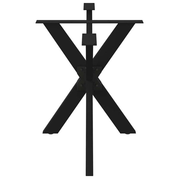 Крак за трапезна маса, форма на паяк, черен, 120x68x(72-73) см, стомана
