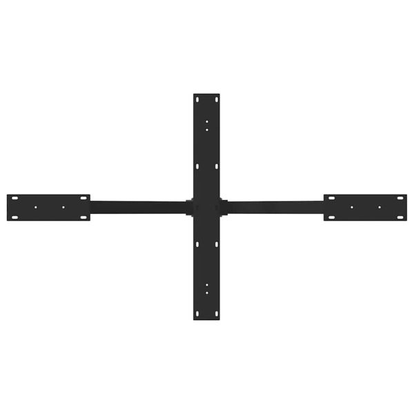 Крак за трапезна маса, форма на паяк, черен, 120x68x(72-73) см, стомана