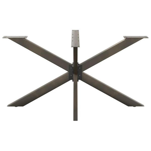 Крак за трапезарна маса, форма на паяк, черен, 150x78x(72-73) см, стомана