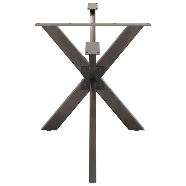 Крак за трапезарна маса, форма на паяк, черен, 150x78x(72-73) см, стомана