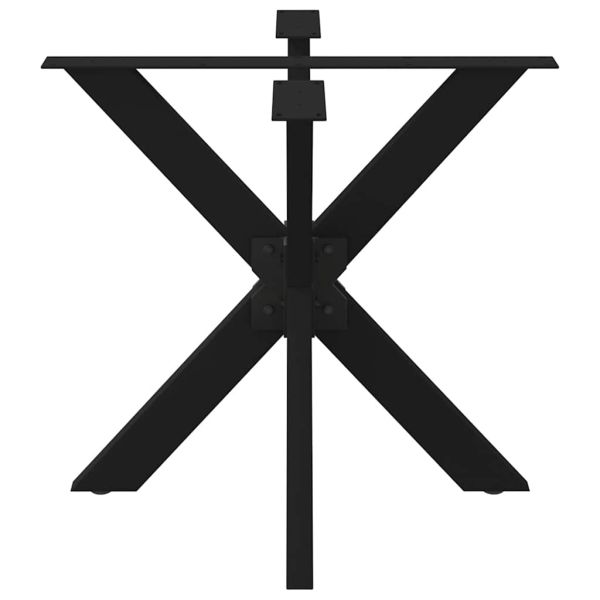 Крак за трапезна маса, форма на паяк, черен, 85x85x(72-73) см, стомана