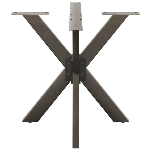 Крак за трапезна маса, форма на паяк, черен, 85x85x(72-73) см, стомана