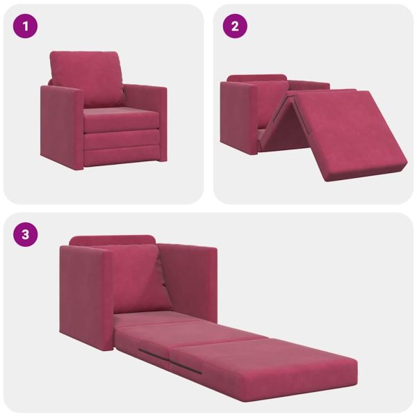 Диван легло 60cm Виненочервен Кадифе