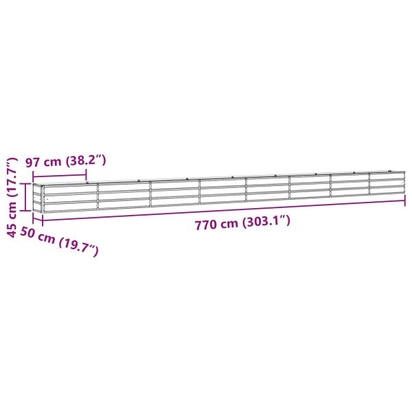 Кашпа Слонова кост 480 x 50 x 45 см Галванизирана стомана