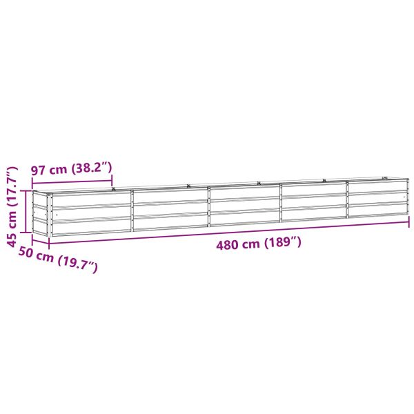 Кашпа Светлосиво 480 x 50 x 45 см Галванизирана стомана