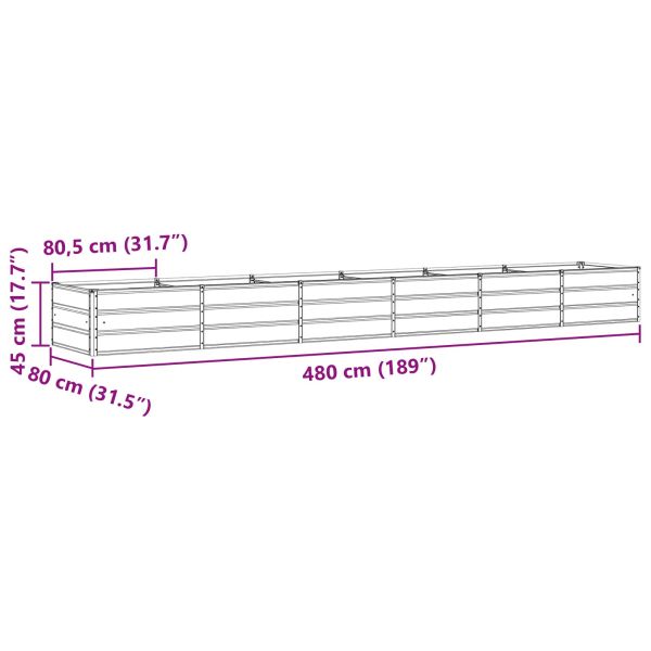 Кашпа Антрацит 480 x 80 x 45 cm Стомана