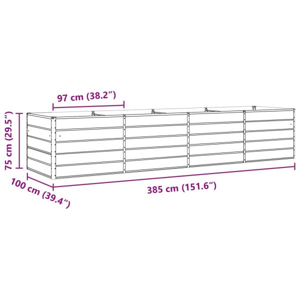 Кашпа Антрацит 195 x 100 x 45 см Галванизирана стомана