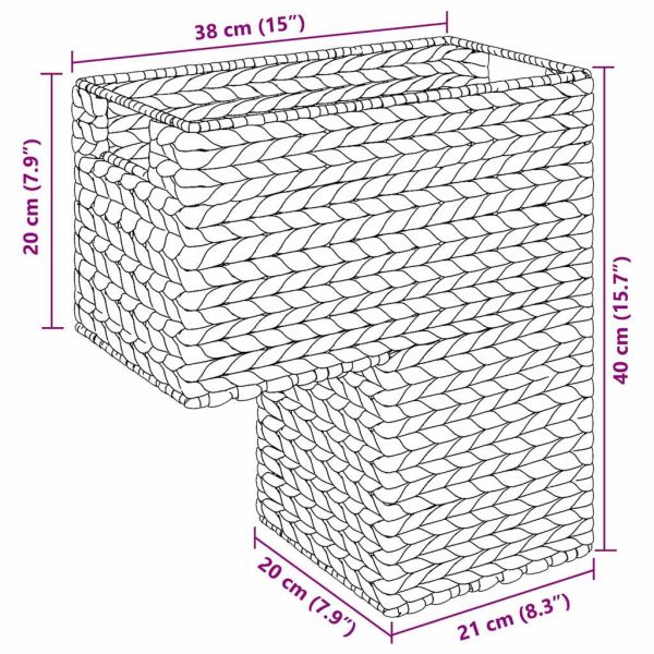 Кошница за стълби Естествен 38 x 20 x 40 см Воден хиацинт