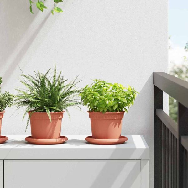 Кръгла саксия за цветя 24 pcs Червено тухла Ø 12,5 x 10 см