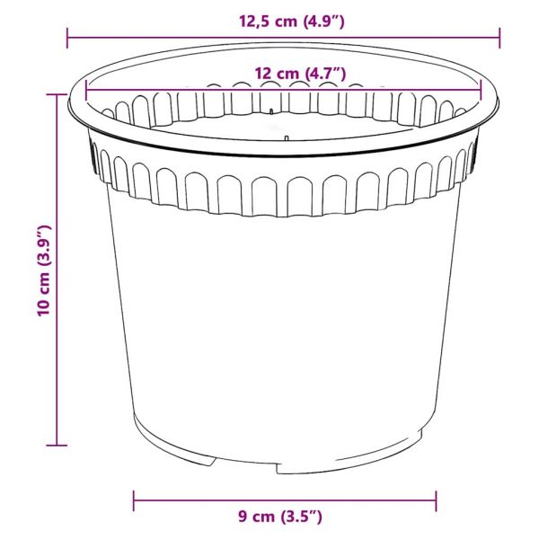 Кръгла саксия за цветя 24 pcs Червено тухла Ø 12,5 x 10 см