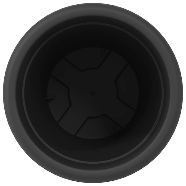 Кръгла саксия за цветя 6 pcs Черно Ø 26 x 21.5 см Пластмаса