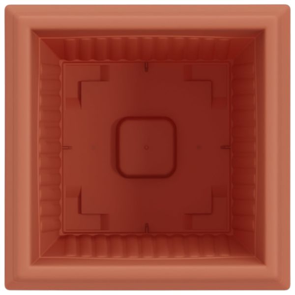 Квадратна цветна саксия 6 pcs Червено тухла 20 x 20 x 16 см