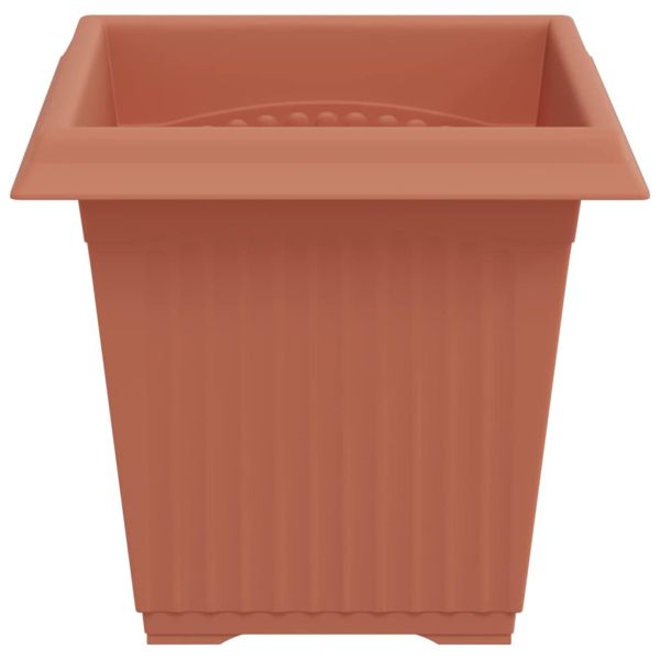 Квадратна цветна саксия 24 pcs Червено тухла 16 x 16 x 14 см