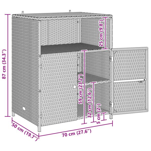 За шкафове с рафт Сив 70 x 50 x 87 см Полиестер и Роли Ратен