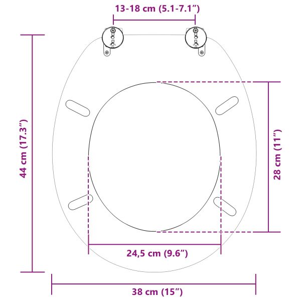 Тоалетна седалка Многоцветен 43,8 x 37,8 см ПДЧ