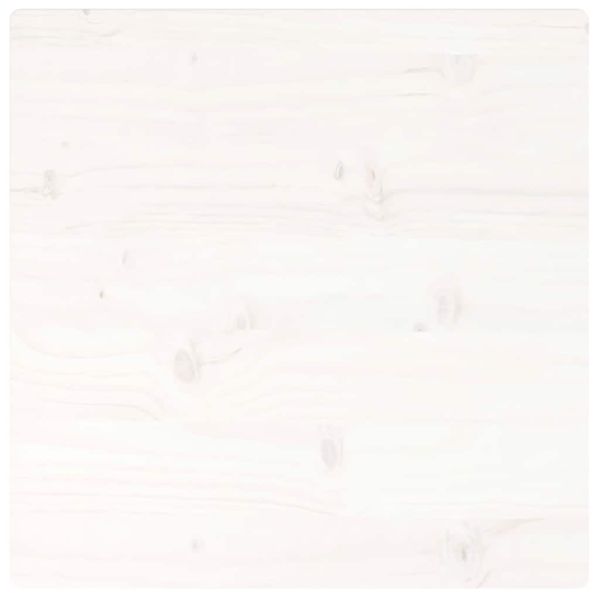 Плот за маса, бял, 60x60x2,5 см, бор масив, квадратен