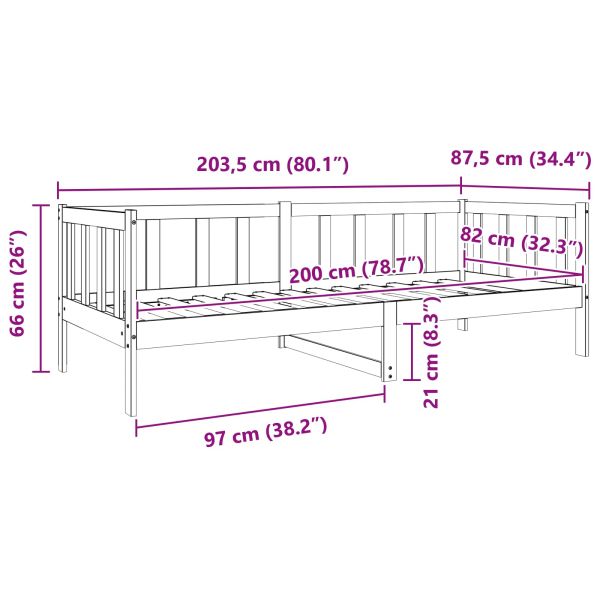Рамка за легло с таблото Кафяво с восъчно покритие 80 x 200 cm
