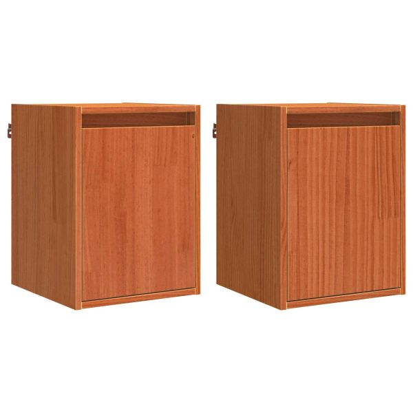 Стенен шкаф 2 pcs Кафяво с восъчно покритие 30 x 30 x 40 cm
