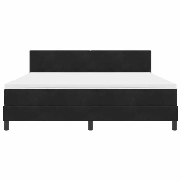 Легло с пружинирана основа с матрак Черно 180 x 200 cm Кадифе