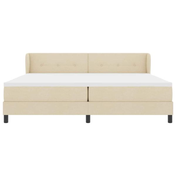 Легло с пружинирана основа с матрак Крем 200 x 200 cm текстил