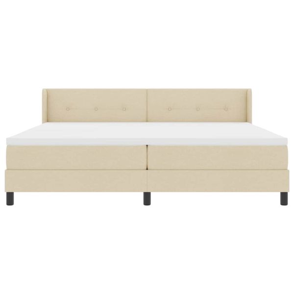 Легло с пружинирана основа с матрак Крем 200 x 200 cm Полиестер