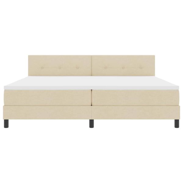 Легло с пружинирана основа с матрак Крем 200 x 200 cm текстил