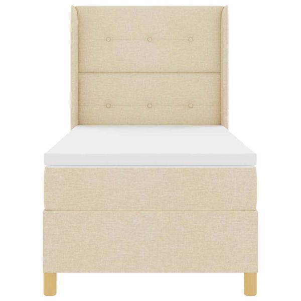 Легло с пружинирана основа с матрак Крем 140 x 200 cm текстил