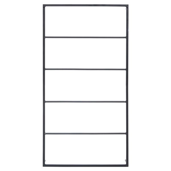 Поставка за кърпи, черна, 60x10x116 см, стомана