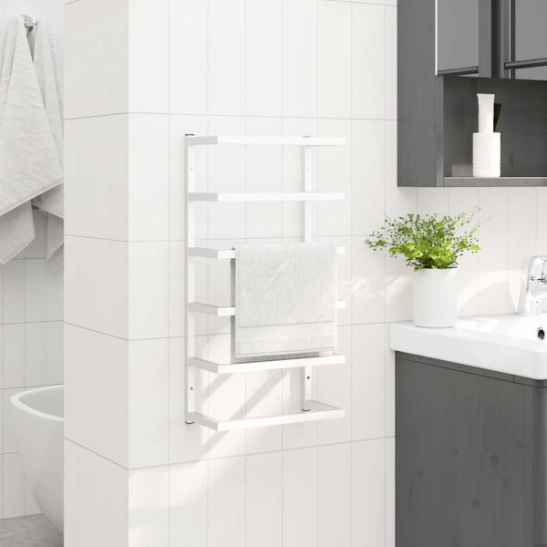 Поставка за кърпи, бяла, 24x12x48 см, стомана