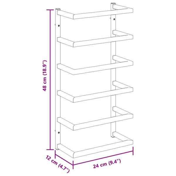 Поставка за кърпи, бяла, 24x12x48 см, стомана