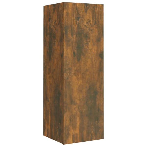 Комплект ТВ шкафове от 4 части, опушен дъб, инженерно дърво