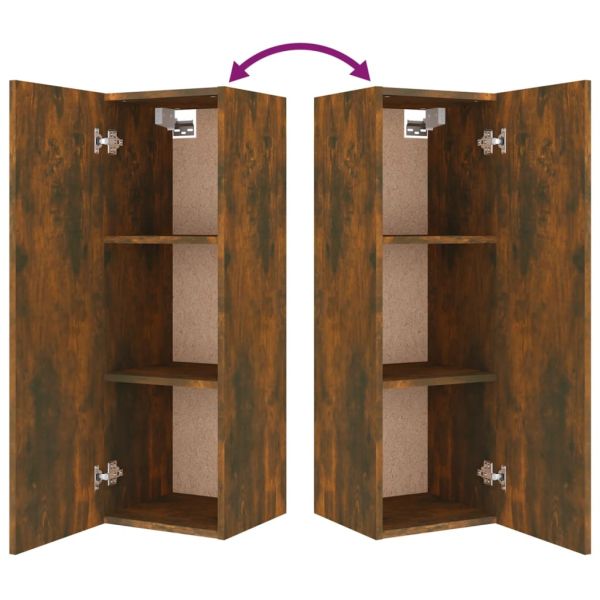 Комплект ТВ шкафове от 4 части, опушен дъб, инженерно дърво