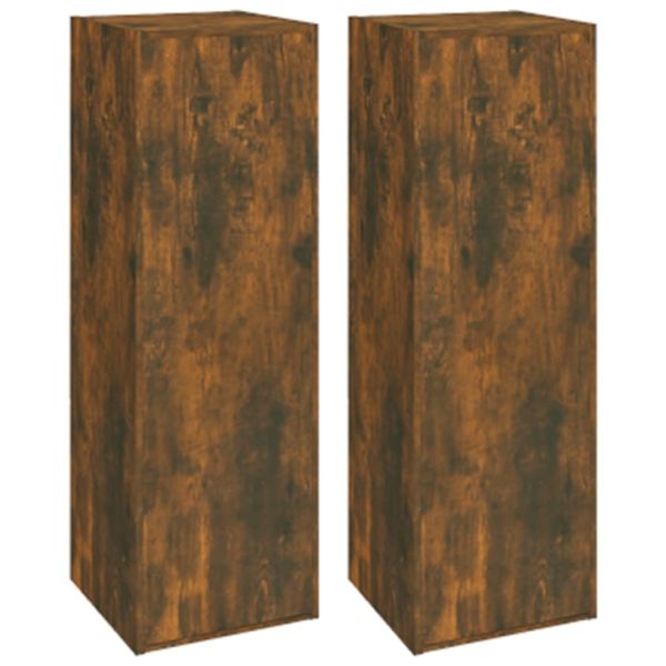 Комплект ТВ шкафове от 6 части, опушен дъб, инженерно дърво