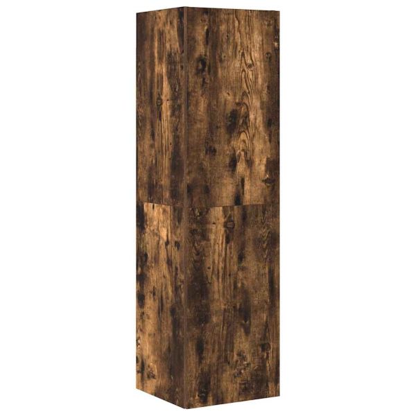 Комплект ТВ шкафове от 4 части, опушен дъб, инженерно дърво